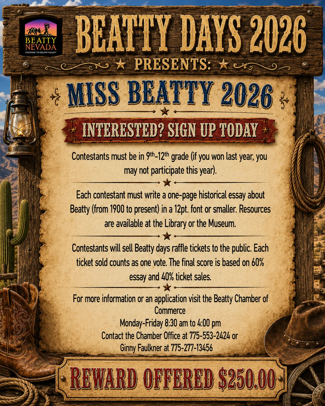 Miss Beatty 2026 flyer