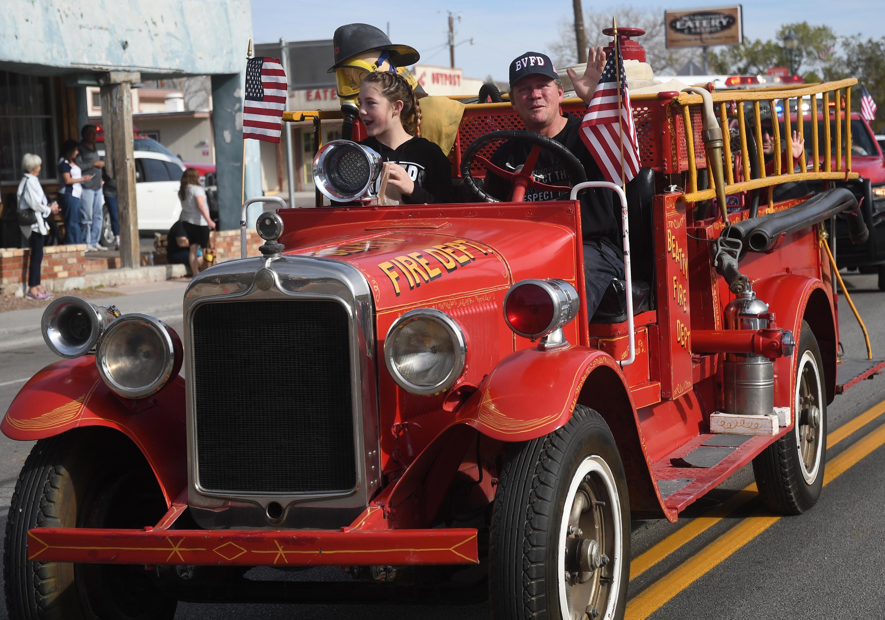 BVFD antique fire truck in the Beatty Days parade