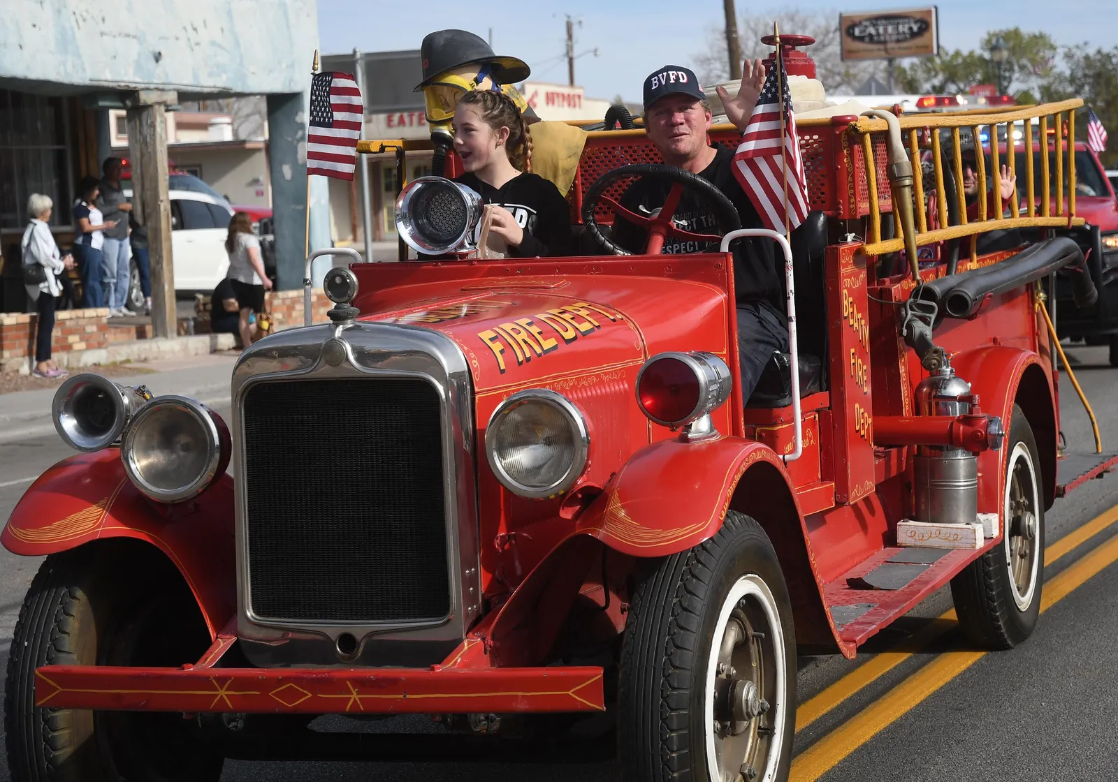 BVFD antique fire truck in the Beatty Days parade