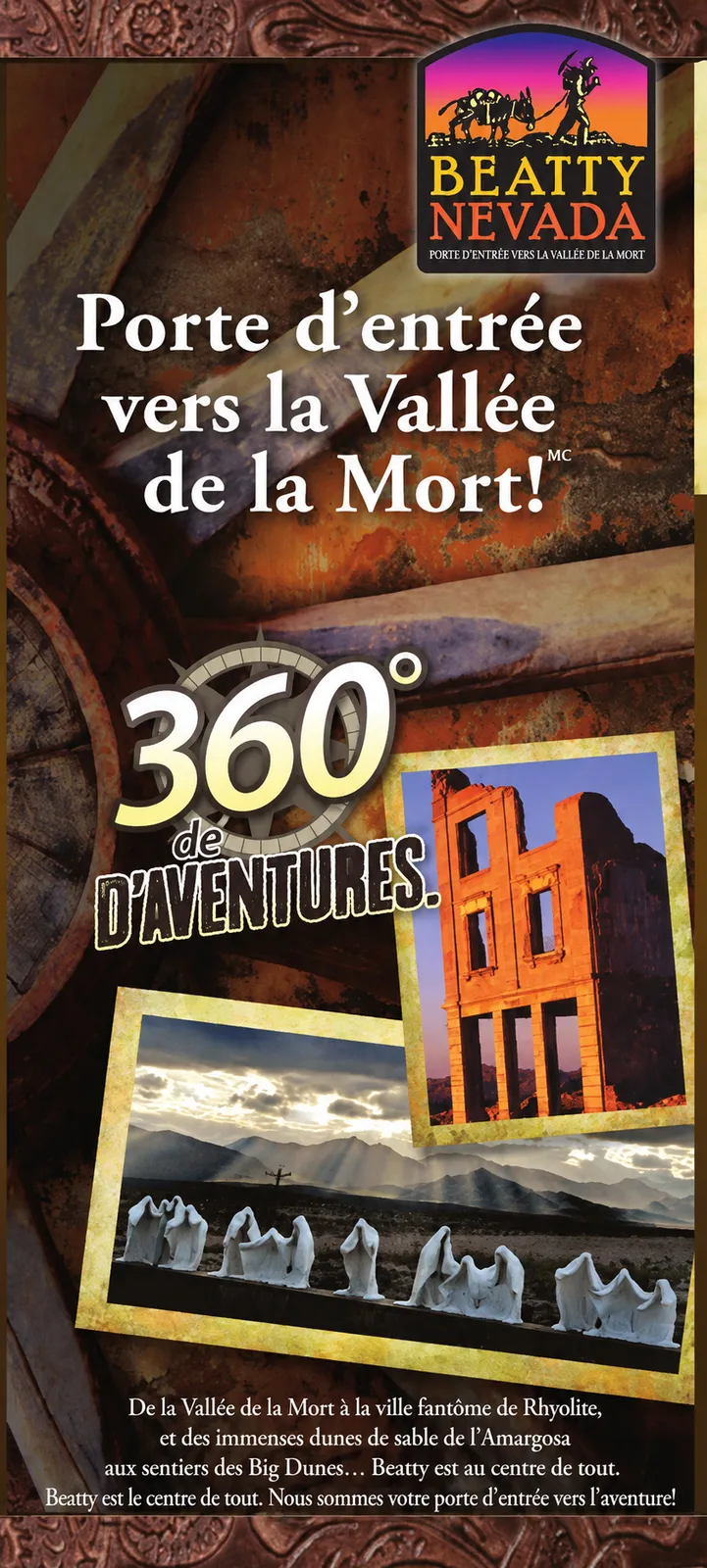 Gateway to Death Valley rack card, French